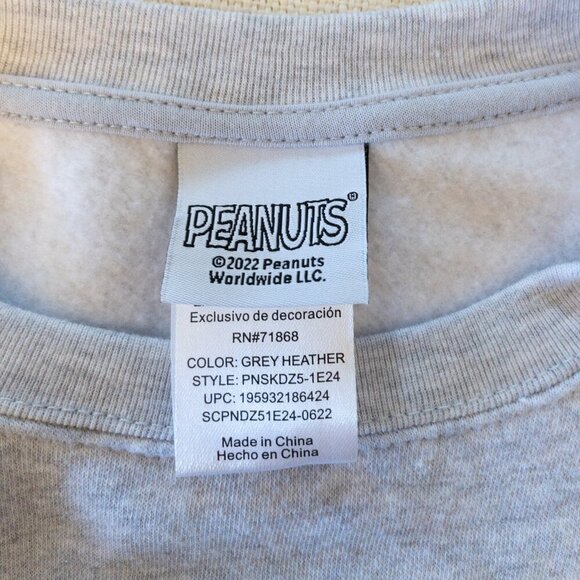 Peanuts Light-Up Christmas Sweatshirt XX-Large Kids 14/16 Grey Heather - Picture 4 of 7